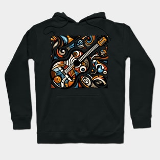 Guitar illustration. Guitar illustration in cubist style Hoodie